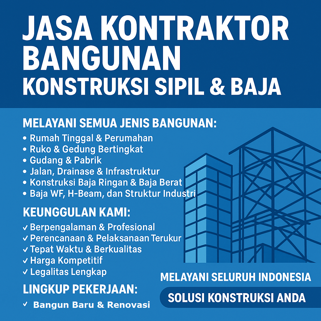 jasa kontraktor konstruksi bangunan sipil baja wf hbem